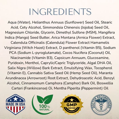 Nerve Balm™ Neuropathy Cream Ingredients